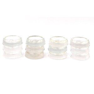 Glass Furniture Coasters-Dominion Glass Canada-Mid Century Carpet Savers-12 Pcs